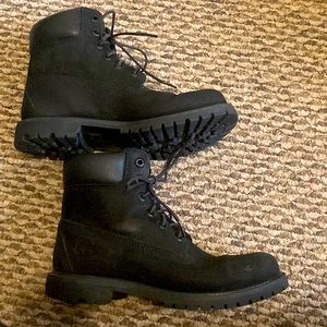 Timberland black leather boots size 8